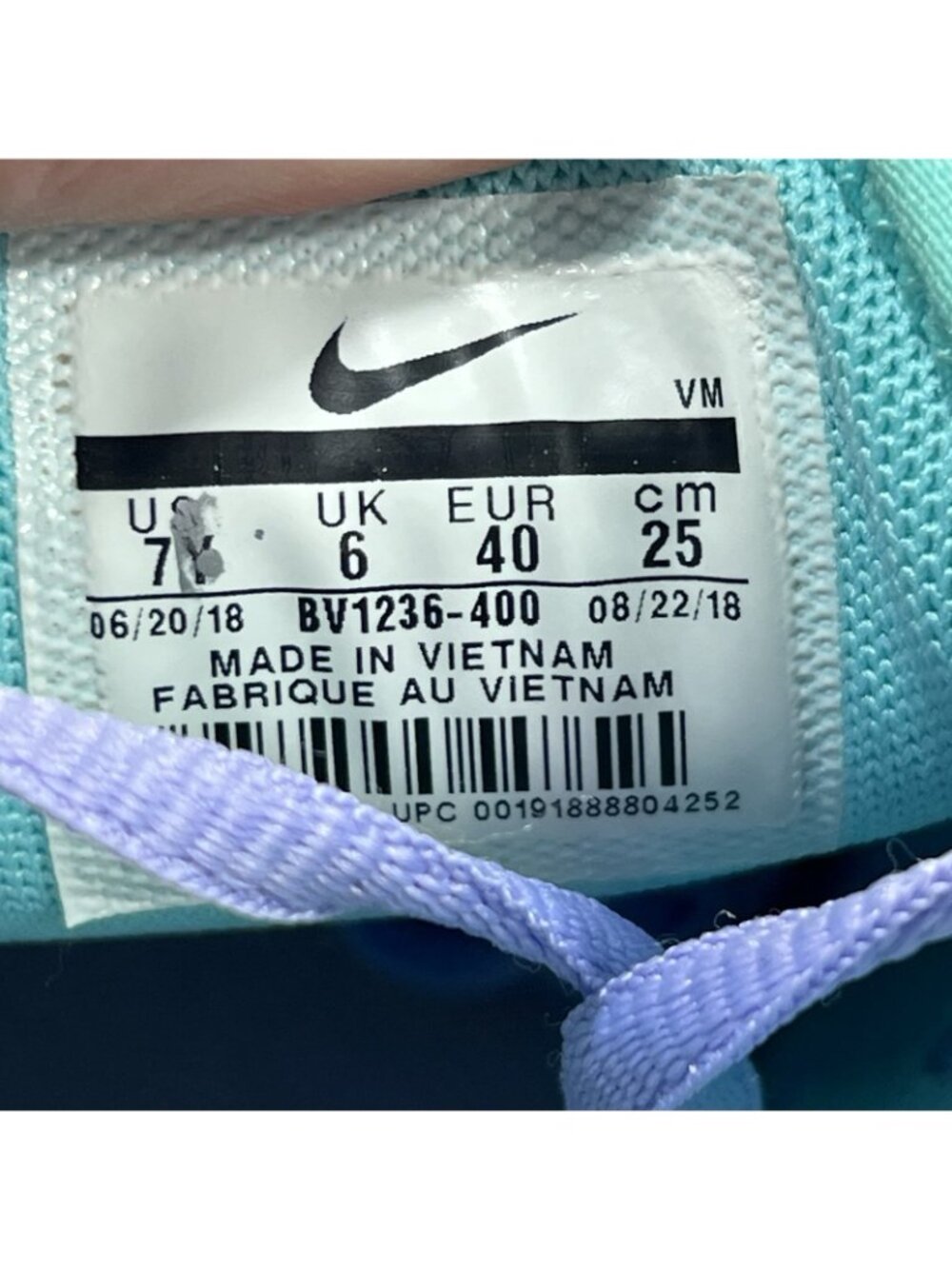 Nike Air Max 270 Athletic Shoes Women’s Purple Aqua US 8.5 Max Air Cushion - Picture 10 of 10
